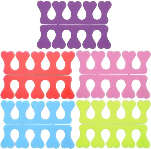 Vista 2 de 100 separadores de dedos (50 pares) desechables para pedicura para sala de pies de uñas, separadores de dedos de espuma profesionales para arte