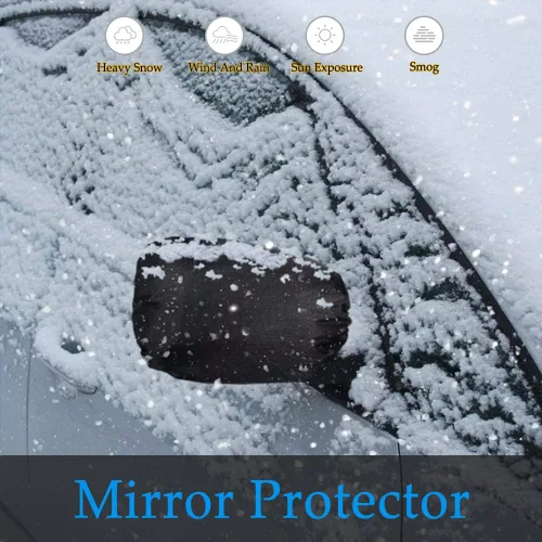 Vista 5 de ASUBHA 2 piezas de cubiertas para espejos laterales, protector de espejo de coche, cubierta impermeable para espejo retrovisor que protege contra