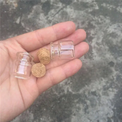 Vista 6 de Mini botellas de vidrio con tapón de corcho transparente de 0.1 fl oz, frascos pequeños, frascos, frascos, botella de deseos, 100