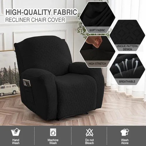 Vista 108 de Gennia Funda Impermeable para Silla Reclinable, Fundas Elásticas para Sofá Reclinable con Bolsillos, Fundas Lavables para Silla Reclinable Lazy Boy
