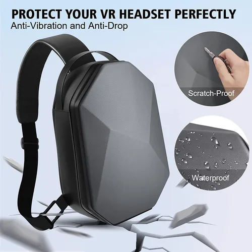 Vista 3 de Correa de cabeza de batería para Oculus Quest 2 y estuche rígido (negro)