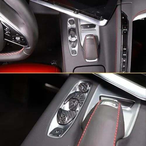 Vista 7 de CHEAYAR Cubierta de fibra de carbono para panel de palanca de cambios de consola compatible con Chevrolet Corvette C8 2020-2023, interior P D Auto M
