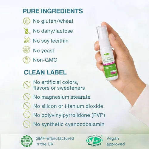 Vista 5 de Igennus Complejo Triple de Vitamina B12 5000mcg, Spray Sublingual Líquido, 45 Porciones, Metilcobalamina Metilada, Adenosilcobalamina e