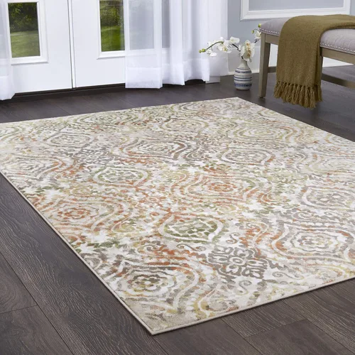 Vista 12 de Home Dynamix Melrose Audrey - Alfombra de pasillo, 2 x 7, marfil/azul