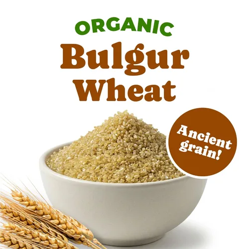 Vista 4 de Trigo Bulgur orgánico, 5 libras – Grano entero sin OMG, granos cocidos, bayas kosher Borghul, semillas a granel, grueso, alto en fibra dietética
