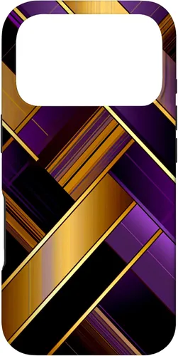 Vista 30 de Púrpura Negro Oro Plaid Patrón A Cuadros Amantes Caso Para iPhone 16