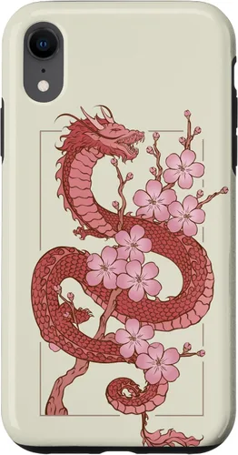 Vista 24 de iPhone 16 Japanese Dragon in Cherry Blossom Case