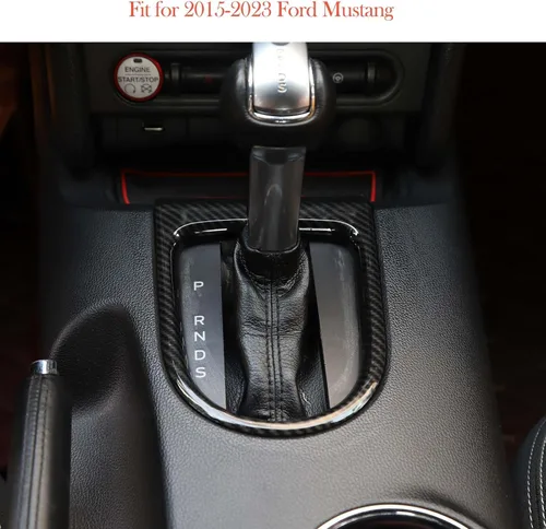 Vista 4 de JeCar Cubierta interior del panel de cambio de marchas de fibra de carbono Mustang Ajuste para Ford Mustang 2015-2023