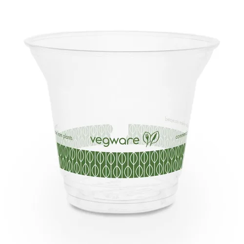 Vista 6 de Vegware Vasos fríos de plástico PLA transparente compostable de 7 onzas, caja de 1000, material renovable a base de plantas, se adapta a muchos