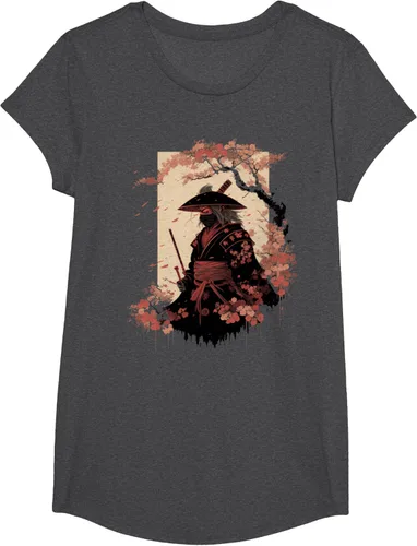 Vista 77 de Camiseta estética vintage samurái de arte japonés samurái retro cereza, Negro