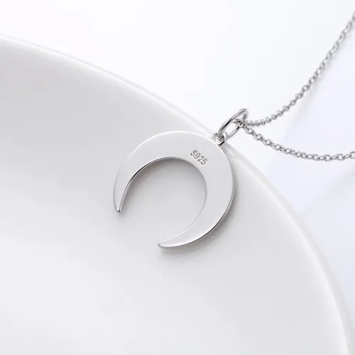Vista 5 de Gargantilla ajustable de plata de ley S925 con colgante, joyería para mujeres y niñas., plata de ley