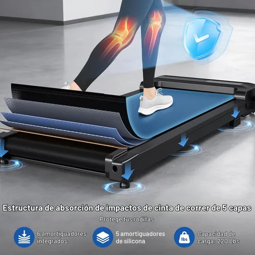 Vista 5 de Treadmills for Home Walking Pad Machine Foldable Treadmill with Handle Bar for Running Jogging Gym Compact Portable Small Caminadora Electrica
