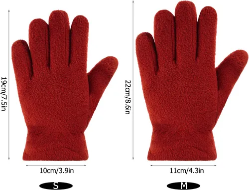 Vista 2 de SATINIOR 3 pares de guantes de invierno de forro polar para niños, guantes de dedos completos cálidos para niños y niñas, suministros de actividades