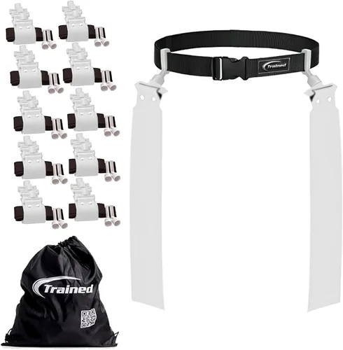 Vista 24 de Trained Cinturones de fútbol con bandera de hombre, juego de fútbol con bandera ajustable para equipos deportivos, entrenamiento y competencia