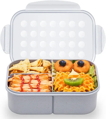 Vista 21 de MISS BIG® Fiambrera estilo bento,Fiambrera estilo bento para niños,Fiambrera para niños,Fiambrera para niños a prueba de fugas,Contenedores