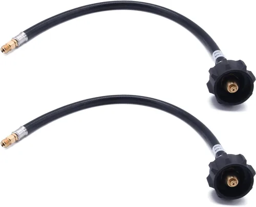 Vista 6 de GGC Conector QCC1 de manguera de coleta de propano RV de 1 pie con destello macho invertido de 1/4 '' (2PCS)