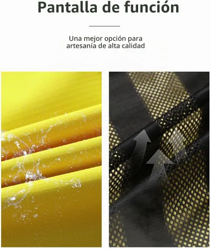 Vista 5 de Chaqueta impermeable para hombre, rompevientos, ligera, con capucha desmontable Amarillo claro