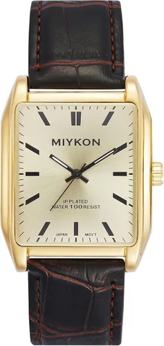 Vista 19 de Miykon Vintage Watches for Men – Classic Tank Square Analog Watch with Genuine Leather Wrist Strap, Mens Dress Watches – Japanese Quartz, Waterproof