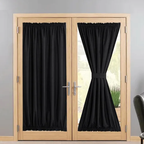 Vista 119 de NICETOWN Cortinas de Lino para Puerta Lateral - Cortinas Opacas con Aislamiento Térmico para Puerta Delantera Francesa para Sombra Pequeña