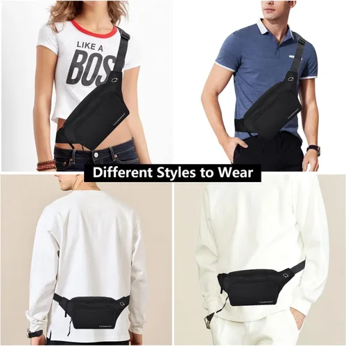 Vista 5 de Riñonera para mujeres y hombres con cinturón para correr, XX-Negro, Deporte, a la moda