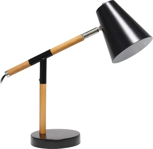 Vista 9 de Simple Designs LD1059-WHT Lámpara de escritorio pivote de madera, blanco mate