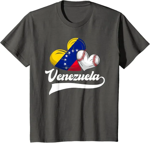 Vista 76 de Camiseta de béisbol venezolana con diseño de corazón y bandera de Venezuela, Negro