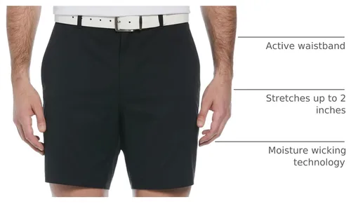 Vista 4 de PGA Tour Men's 7” Flat Front Performance Stretch Golf Shorts with Active Waistband Caviar