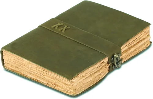 Vista 16 de Diario de cuero vintage hecho a mano de búfalo no rellenable con papel de borde irregular – Diario encuadernado en cuero para mujeres, hombres