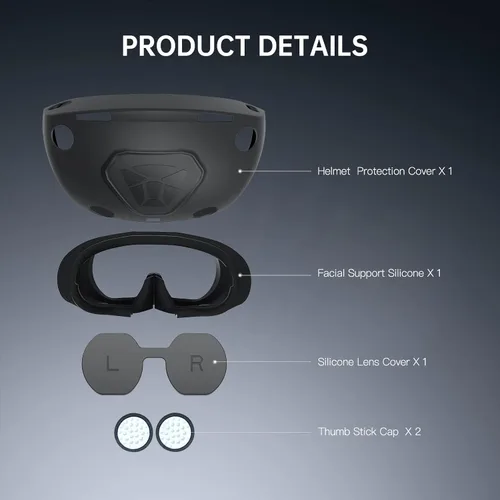 Vista 6 de TATAVR Funda protectora de silicona para casco PS VR2, piel protectora de lente compatible con gafas PS VR 2, fácil de instalar, corte preciso