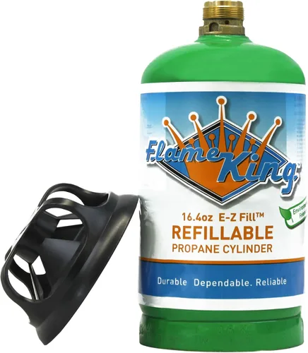 Vista 13 de Flame King Tanque de Cilindro de Propano de Aluminio Vacío de 1LB - Resistente a la Corrosión y Libre de Óxido, Ideal para Acampar y Pequeños