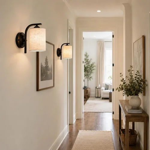 Vista 8 de Apliques de pared para dormitorio, baño, accesorios de iluminación modernos de tocador, negro mate, faroles de iluminación de montaje en pared