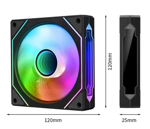 Vista 5 de Jungle Leopard Prism 4 Pro ARGB - Ventilador de carcasa 4 Pro ARGB, efecto de luz RGB de 5 V, 3 pines, sincronización de luz de la placa base, 1000
