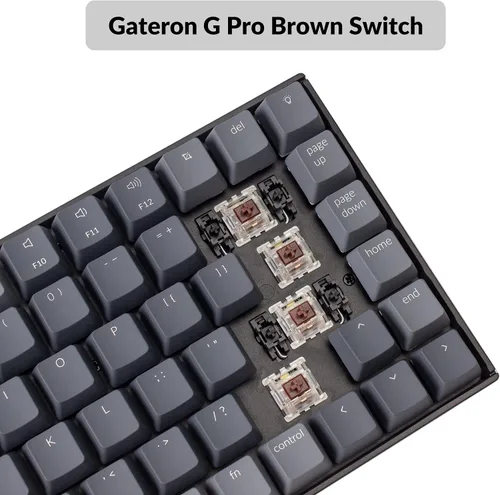 Vista 5 de Keychron K2 Teclado mecánico inalámbrico Bluetooth 51con cable USB para diseño de Mac teclado compacto de 84 teclas interruptor Gateron G Pro marrón