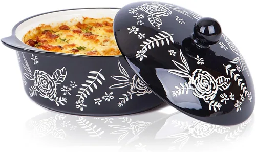 Vista 9 de Wisenvoy Cacerola con Tapa - Plato para Cazuela y Horno de Cerámica