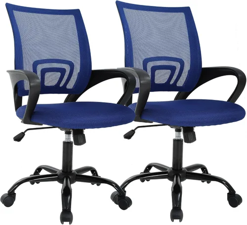 Vista 13 de PayLessHere Silla de Oficina para Computadora Ergonómica Económica Silla de Escritorio Ajustable Cómoda de Respaldo Medio de Trabajo con Ruedas