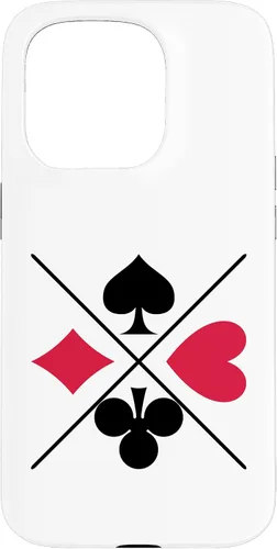 Vista 14 de Funda para iPhone 16 Poker Card Game Symbols Spades Check Cross Heart Games Cards Case