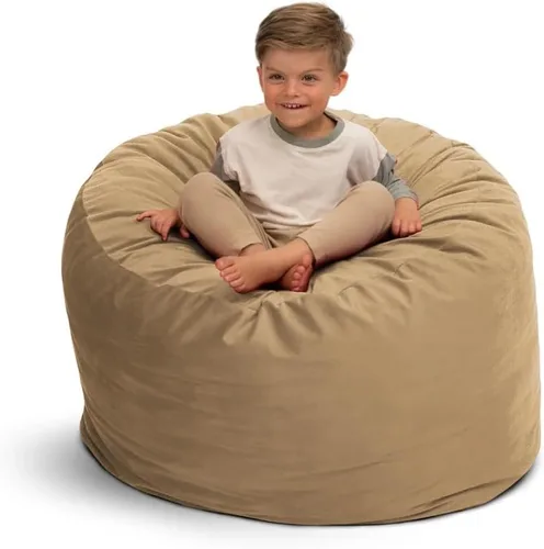 Vista 19 de ULTIMATE SACK Puf de gran tamaño de 3 pies para adultos, funda de piel