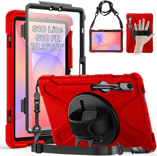 Vista 26 de Gerutek Funda para Samsung Galaxy Tab S6 Lite de 10.4 pulgadas 2024/2022/2020, funda protectora de cuerpo completo con protector de pantalla Negro