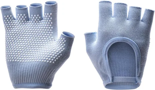 Vista 12 de Guantes de yoga antideslizantes sin dedos, ideales para pilates, barras, yoga de aire y entrenamientos de fitness, tela transpirable con agarre