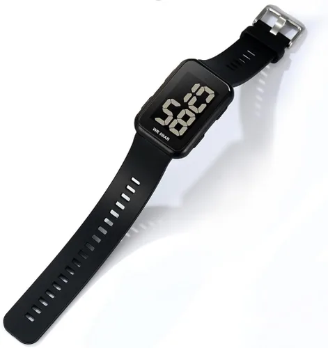 Vista 9 de Reloj digital para hombre, pantalla grande, relojes impermeables Todo negro