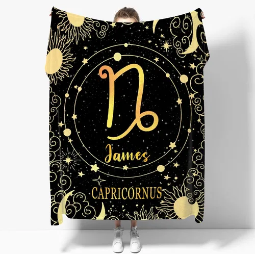 Vista 18 de Manta personalizada de acuario, manta de franela suave con horóscopo, acogedora y ligera para sofá y cama, regalo práctico, unisex, talla XS, 40 x