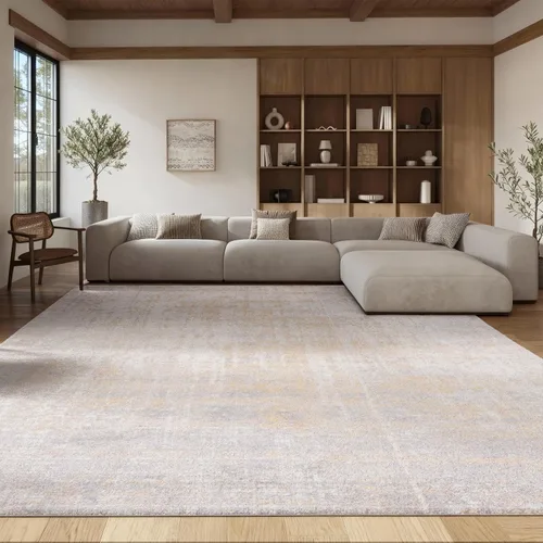 Vista 47 de SAFAVIEH Adirondack Collection - Alfombra de pasillo de 2 pies 1 pulgada x 8 pies, beige y pizarra, diseño abstracto moderno, no desprende pelusa