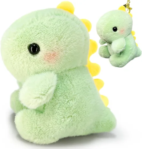 Vista 8 de Animales de peluche de dinosaurio para niñas y niños, mini llaveros de peluche para niños, juguete de peluche de dinosaurios, lindo animal