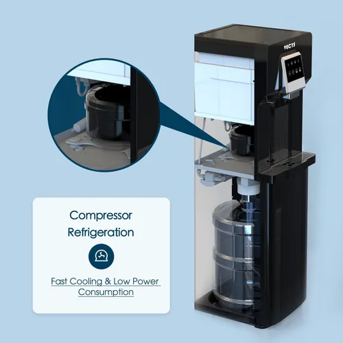 Vista 5 de VECYS Enfriador de agua de carga inferior con máquina de hielo, suministro de agua fría con fabricación diaria de hielo de 18 libras, compatible