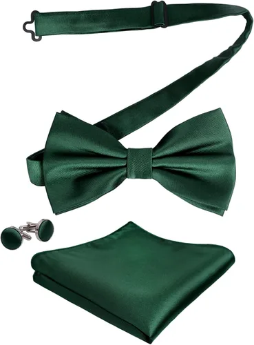 Vista 3 de Alizeal Conjunto de corbatín de esmoquin y gemelos para hombre talla única