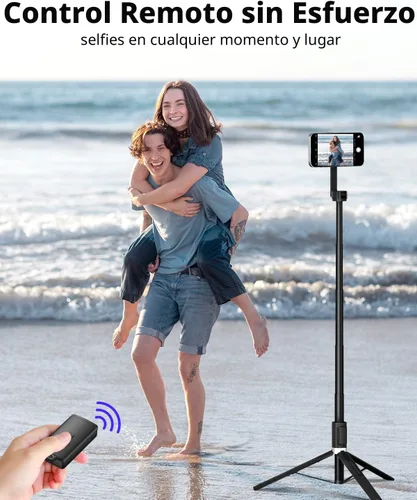 Vista 6 de UBeesize Trípode magnético para iPhone con control remoto, soporte de teléfono extensible de 64'' para grabación de video/vlogging, soporte N52