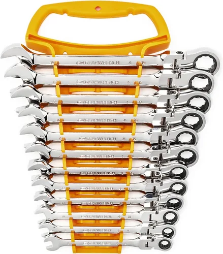 Vista 5 de GEARWRENCH Juego de llaves combinadas de trinquete con cabezal flexible de 7 piezas, 12 puntos, SAE - 9700