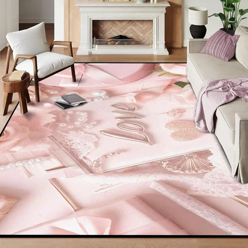 Vista 51 de Alfombras 3D de 3 x 5 pies, color rosa 3D, para dormitorio, lavandería, sala de estudio, alfombra realista de gotas de agua gris plateado 3d rosa 09