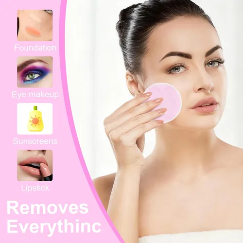 Vista 3 de JIEYAO 24 almohadillas reutilizables para quitar el maquillaje de la cara, paños de microfibra suave multicolor con bolsa de malla, almohadillas