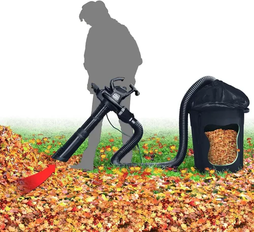 Vista 4 de Trivac Leaf Collection - Sistema de recolección de bolsas y hojas compatible con soplador/trituradora eléctrica Hyper Tough de 12 amperios